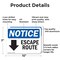 Signmission Escape Route (Down Arrow), 10 in W x Rectangle, Aluminum OS-2PACK-NS-A-710-L-12134 - alternate 3